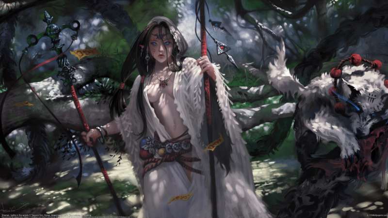 Shaman, battle in the woods wallpaper