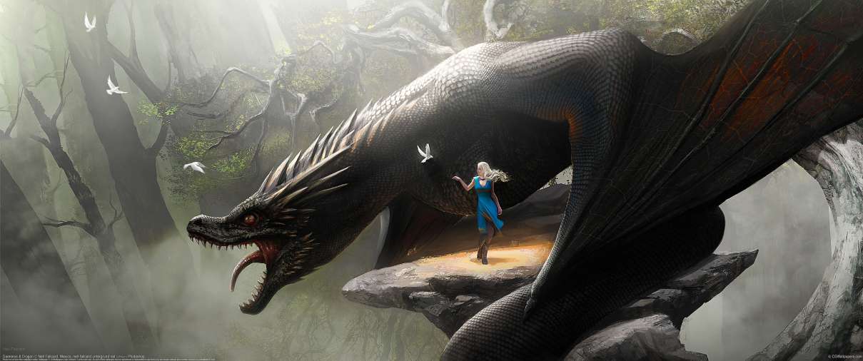 Daenerys & Drogon ultrawide wallpaper
