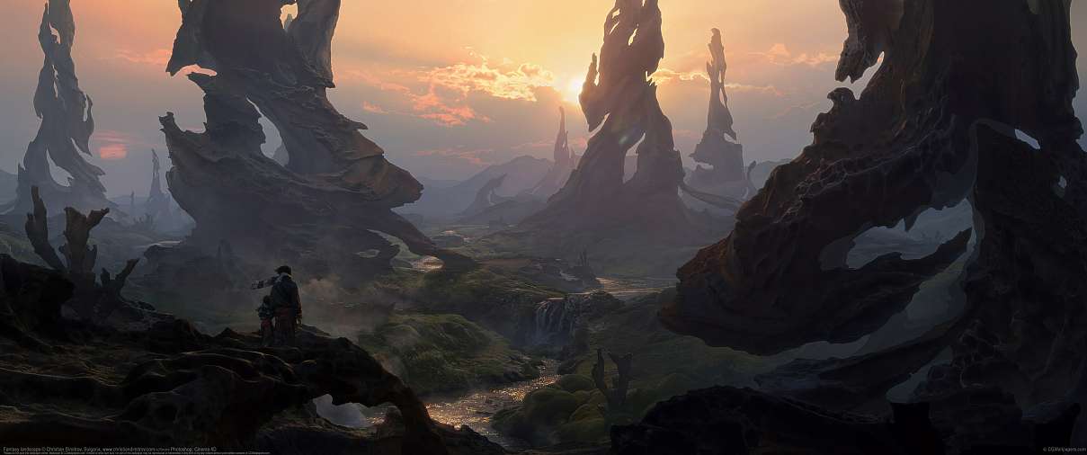 Fantasy landscape ultrawide wallpaper