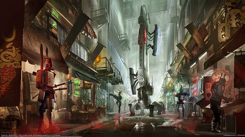 Cyberpunk - Market Patrol wallpaper or background