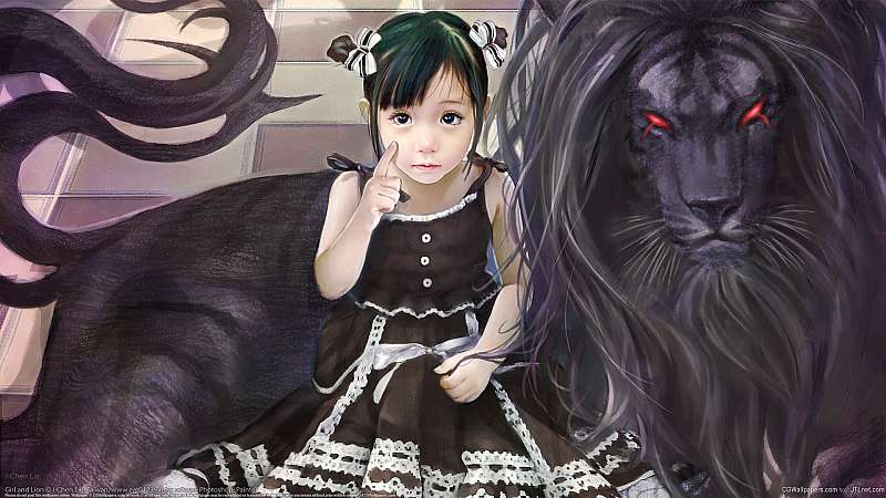 Girl and Lion wallpaper or background