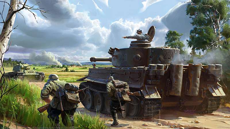 Tank Squad key illustration: A Tiger's close encounter wallpaper or background