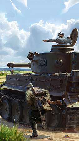 Tank Squad key illustration: A Tiger's close encounter Mobile Vertical wallpaper