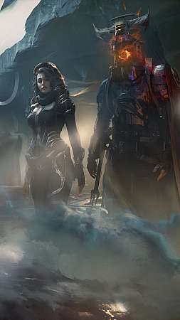 Two Cryogenic Passengers Of TimeSpaceship Mobile Vertical wallpaper