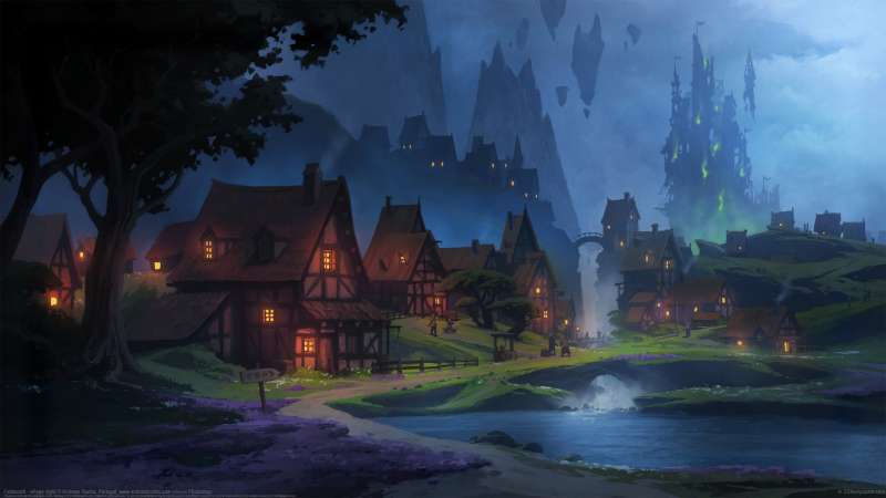 Fablecraft - village night wallpaper or background