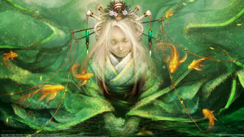 Koi Lady wallpaper or background