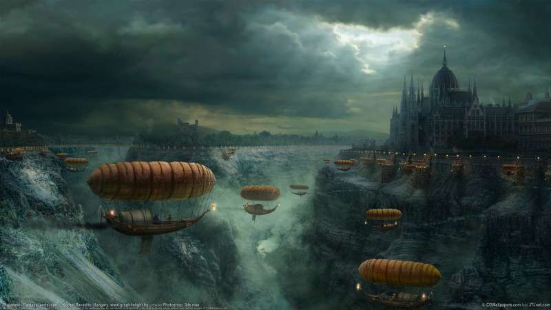 Budapest - Fantasy landscape wallpaper or background