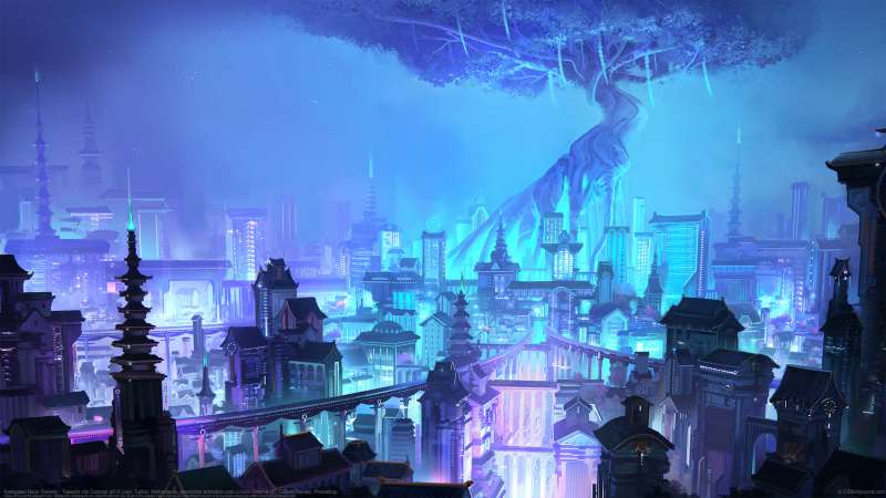 Kamigawa Neon Dynasty - Towashi city Concept art wallpaper or background