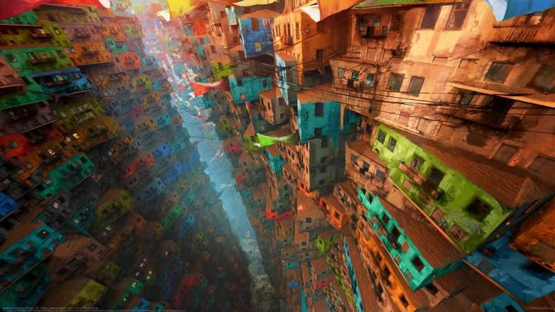 Vertical village wallpaper or background