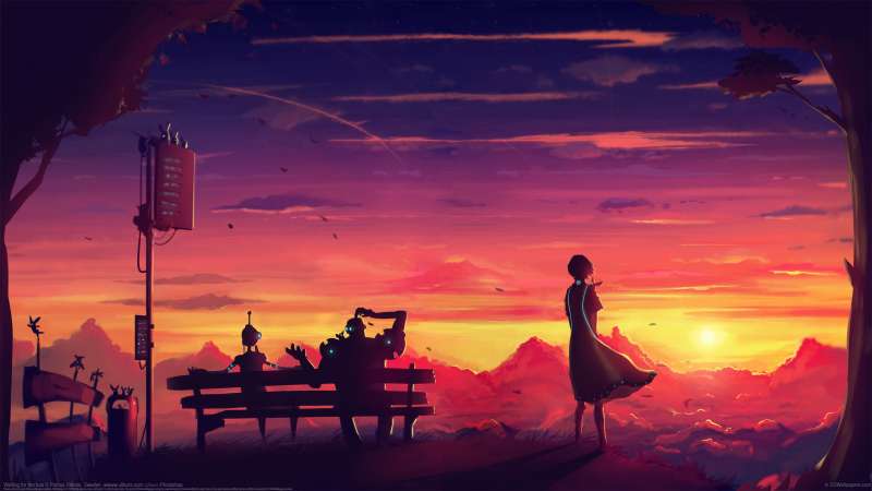 Waiting for the bus wallpaper or background