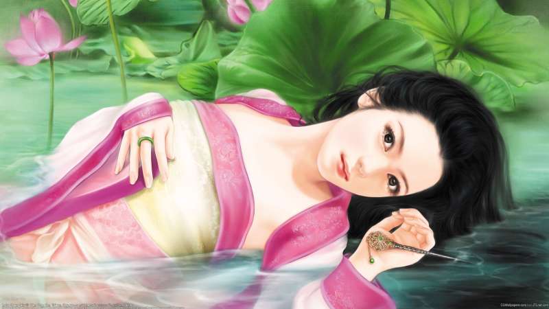 Lotus flower fairy wallpaper or background