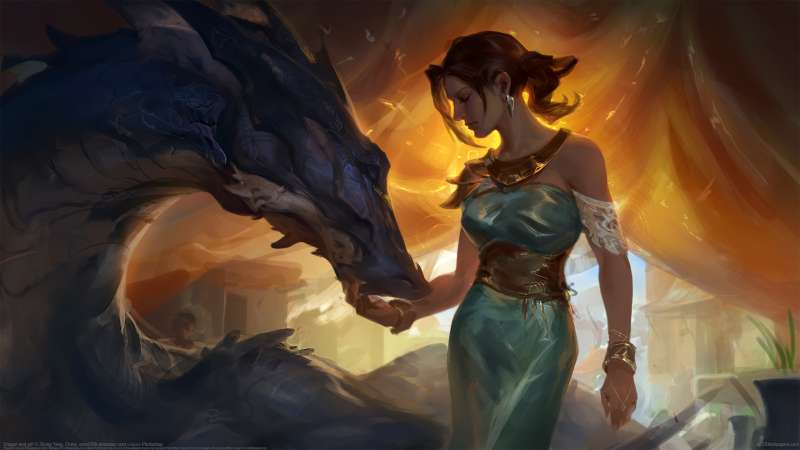 Dragon and girl wallpaper or background