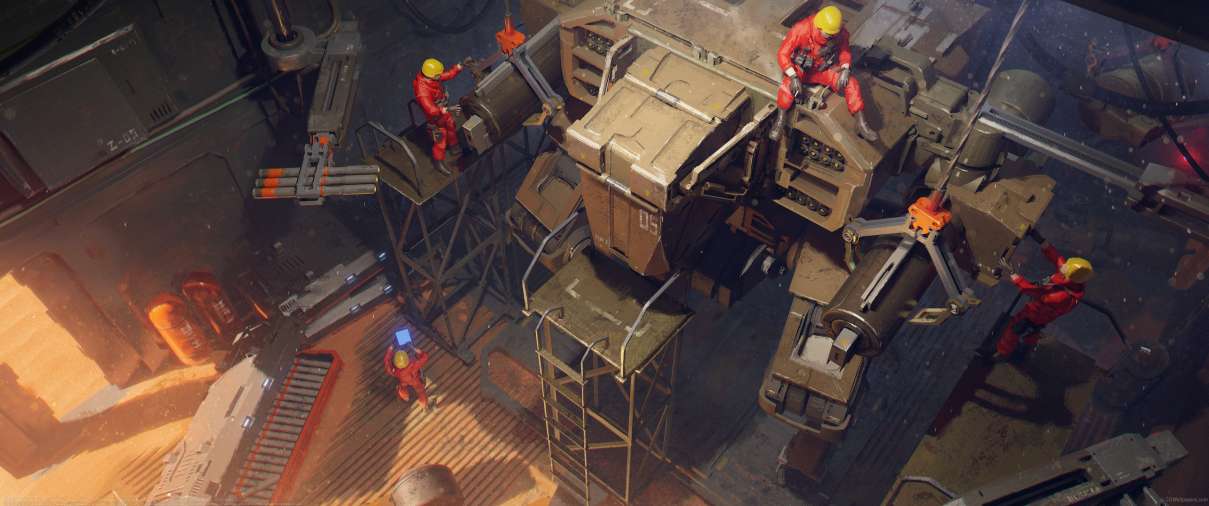 Mech Maintenance ultrawide wallpaper