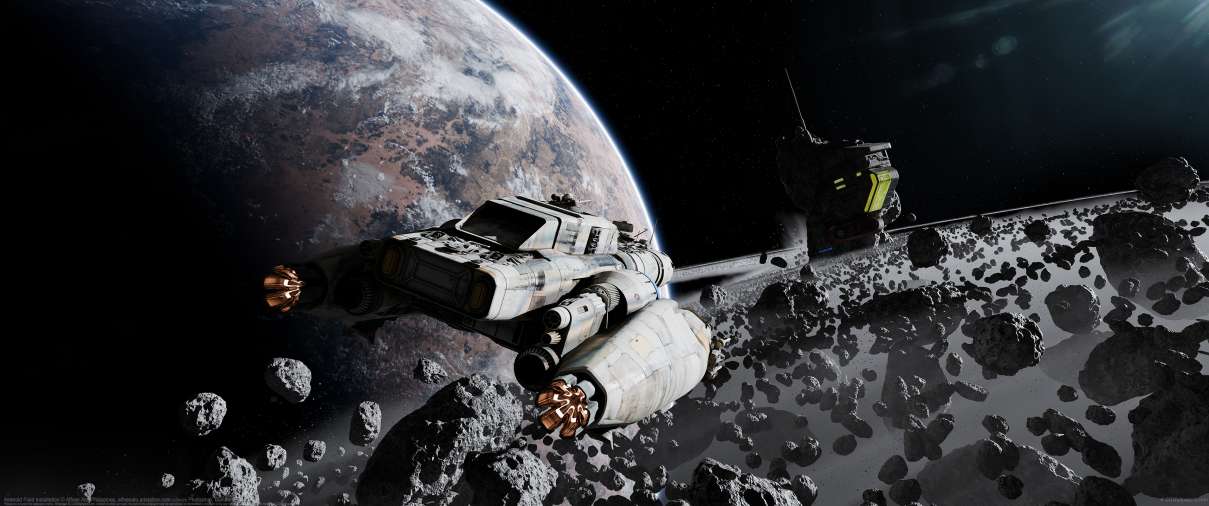 Asteroid Field Installation ultrawide wallpaper