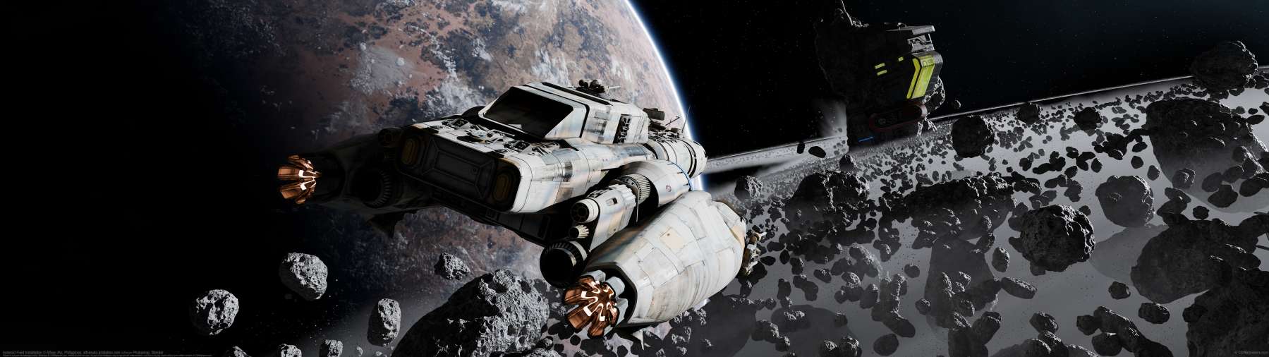 Asteroid Field Installation ultrawide wallpaper