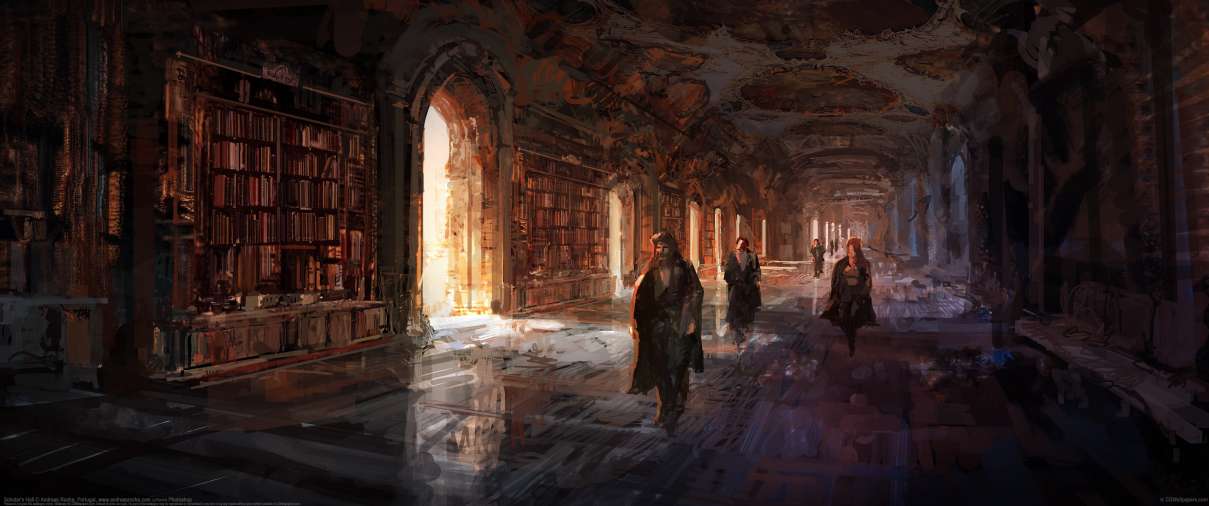 Scholar's Hall ultrawide wallpaper