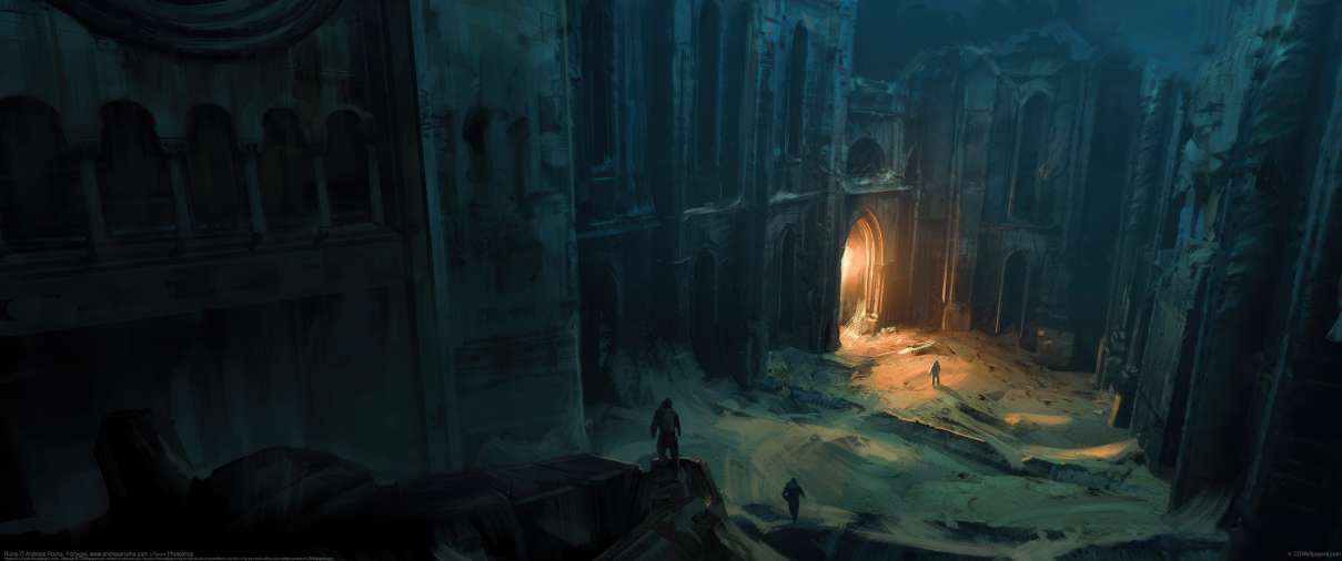 Ruins ultrawide wallpaper