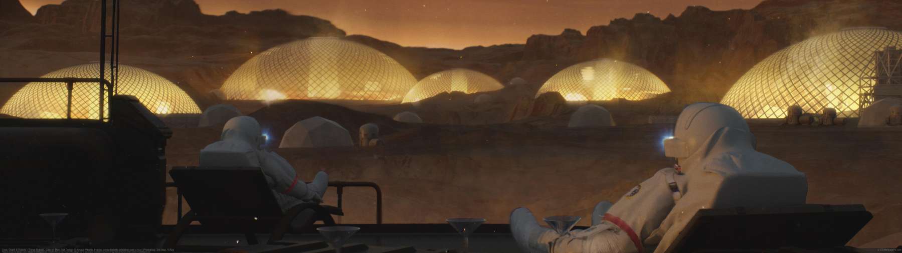Love, Death & Robots - 'Three Robots', Cats on Mars Set Design ultrawide wallpaper