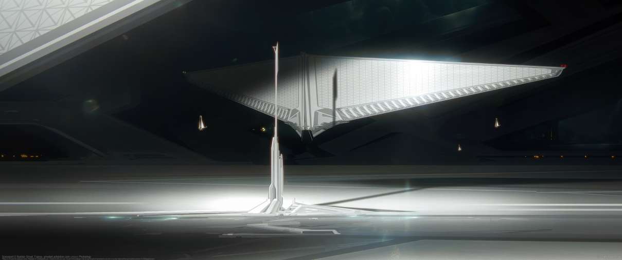 Spaceport ultrawide wallpaper