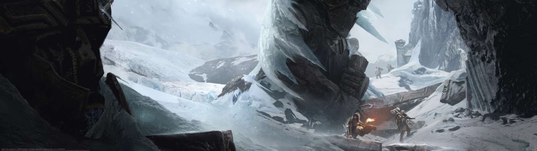 Deep in the mountains ultrawide wallpaper