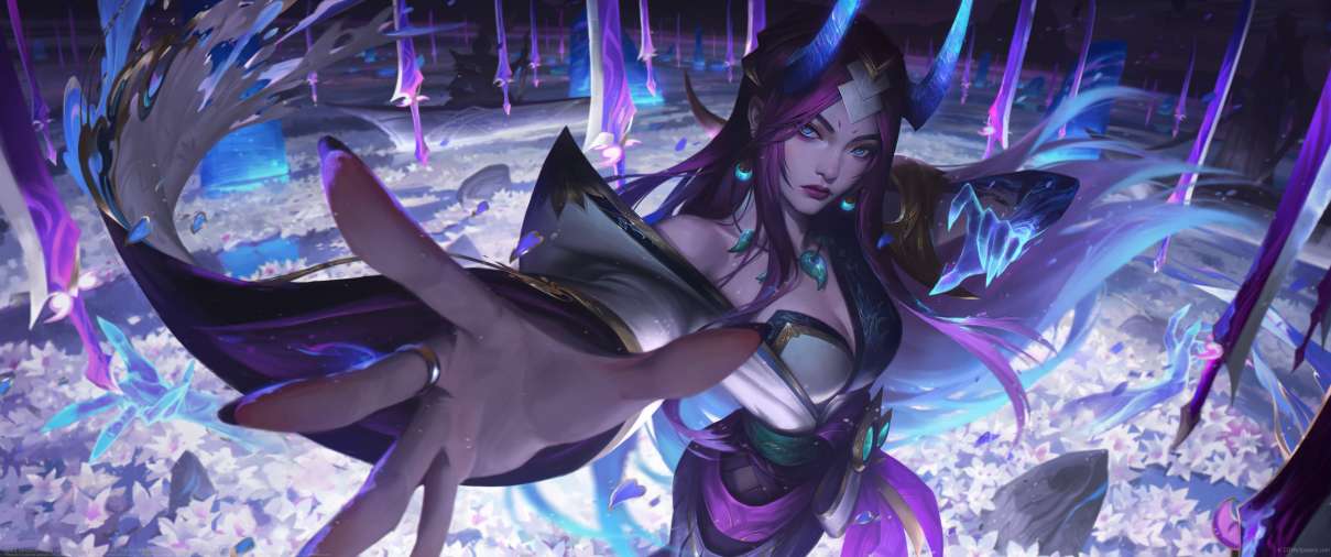Spirit Bloosom Irelia splash ultrawide wallpaper