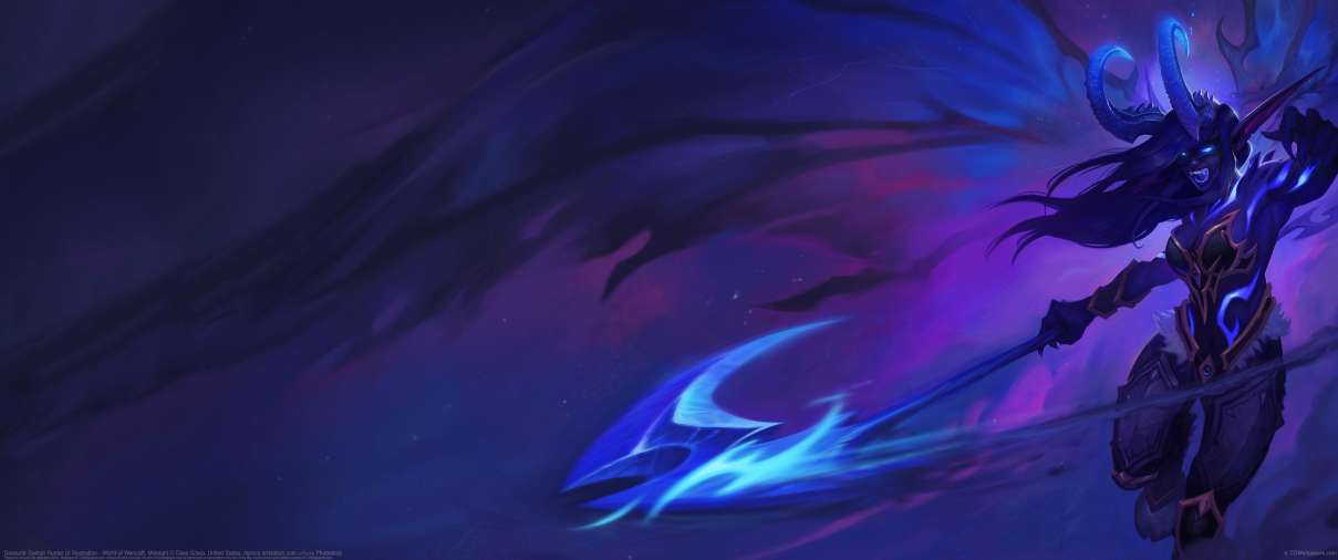 Devourer Demon Hunter UI Illustration - World of Warcraft: Midnight ultrawide wallpaper