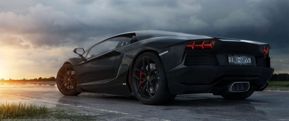 The Black Aventador ultrawide wallpaper