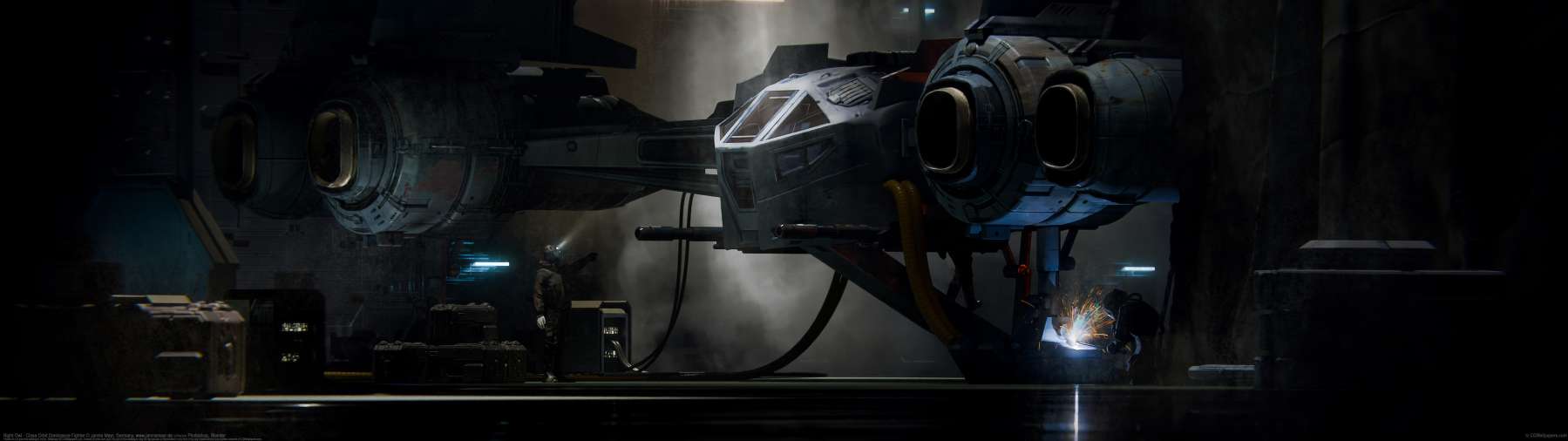 Night Owl - Close Orbit Dominance Fighter ultrawide wallpaper