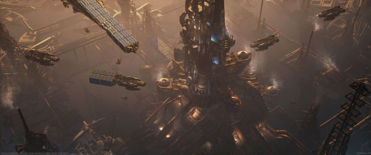 Factory, unreal practice. ultrawide wallpaper