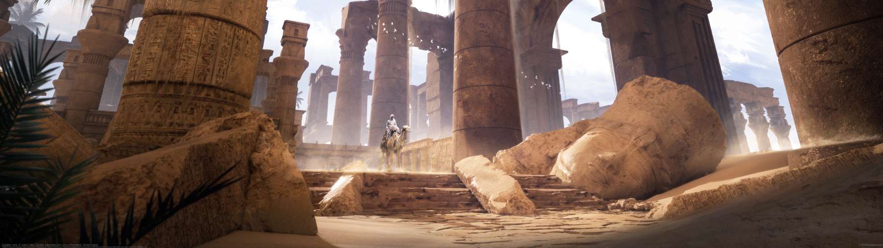 Egyptian ruins. ultrawide wallpaper