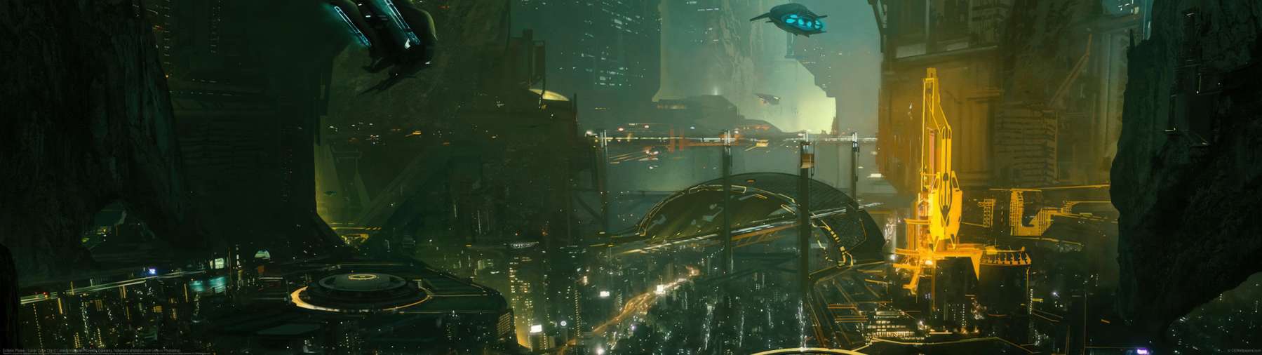 Eclipse Phase - Lunar Cave City ultrawide wallpaper