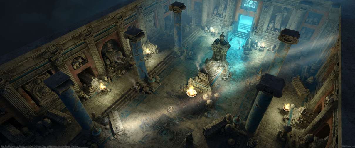 Titan Quest 2 - concept art Richman's tomb ultrawide wallpaper