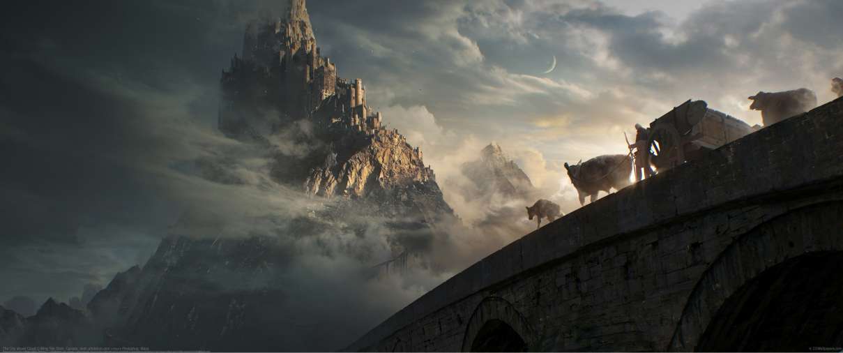 The City above Cloud ultrawide wallpaper