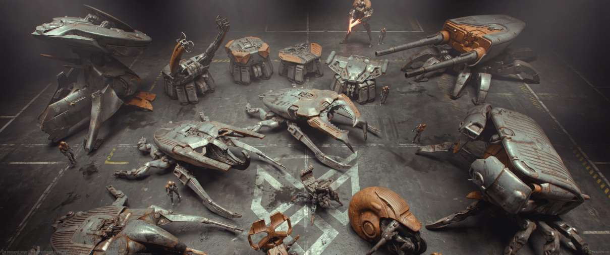 The discovered hangar ultrawide wallpaper