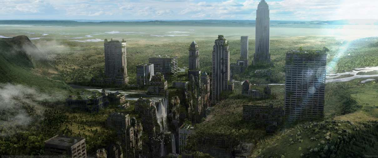 City Ruins ultrawide wallpaper