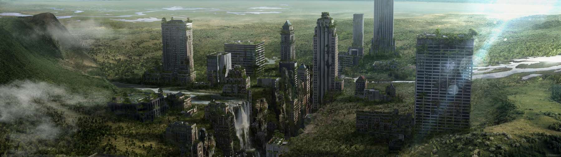 City Ruins ultrawide wallpaper