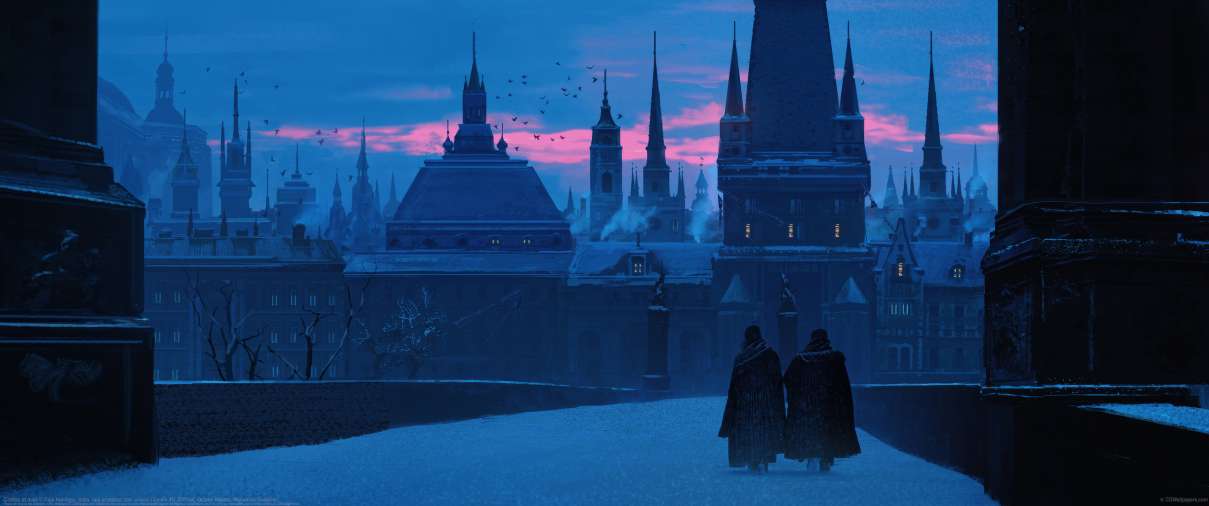 Castles at dusk ultrawide wallpaper