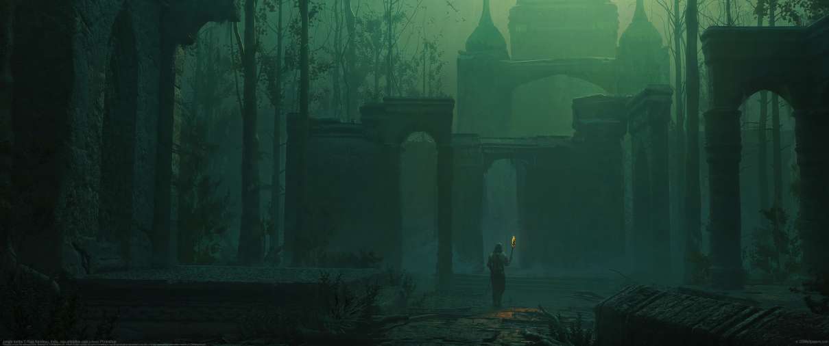 Jungle tombs ultrawide wallpaper