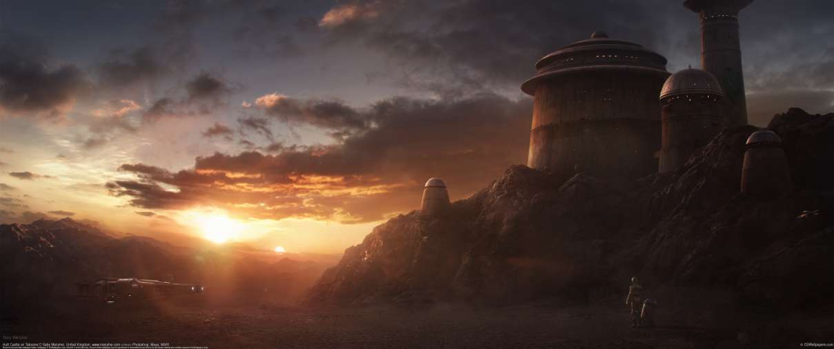 Hutt Castle on Tatooine ultrawide wallpaper