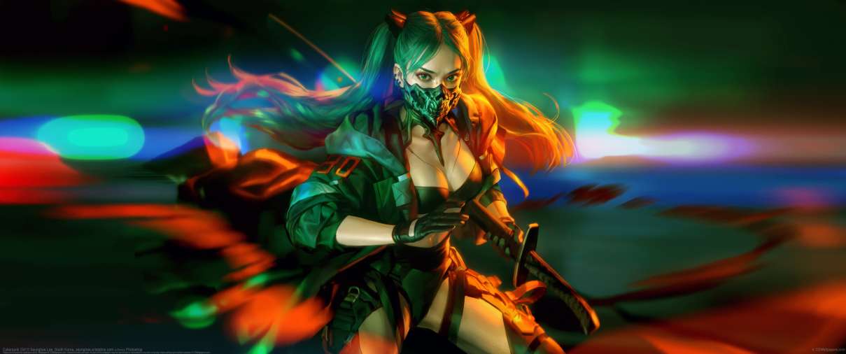 Cyberpunk Girl ultrawide wallpaper
