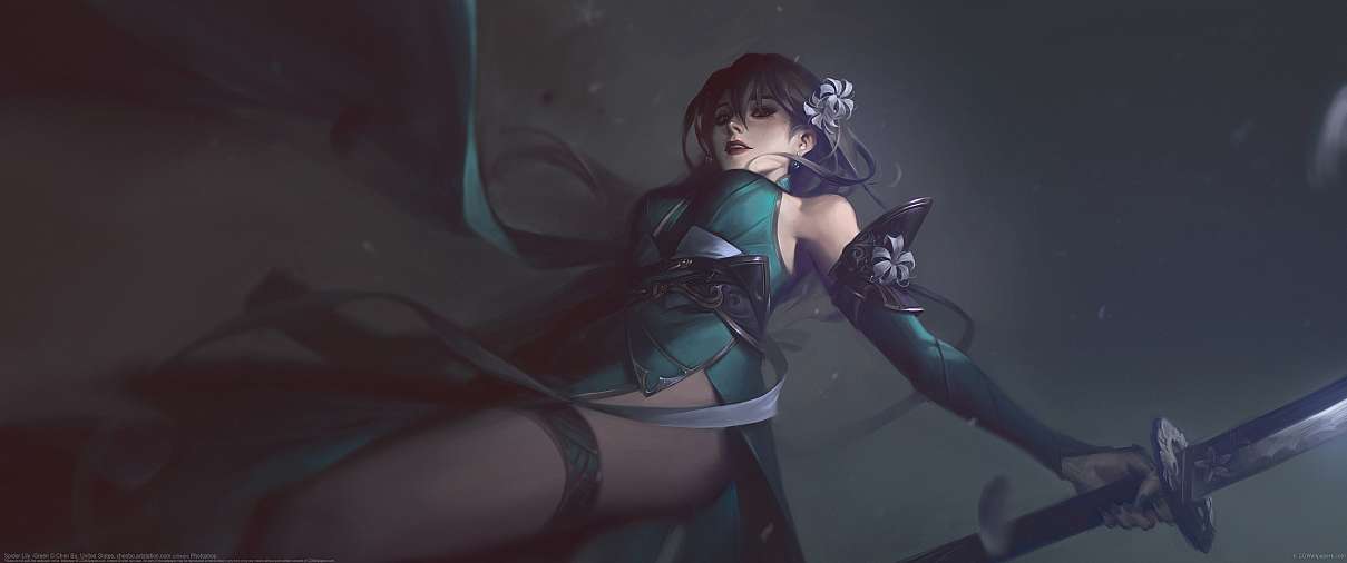 Spider Lily -Green ultrawide wallpaper