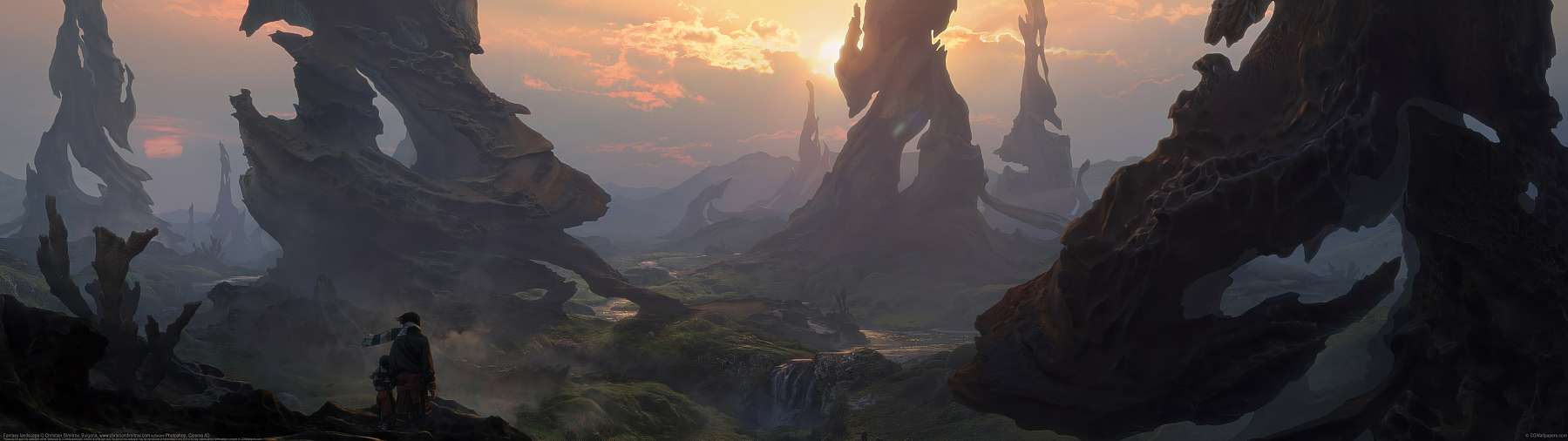 Fantasy landscape ultrawide wallpaper