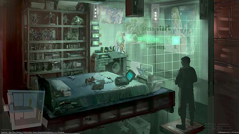 Cyberpunk - Otaku Place, Bedroom wallpaper or background