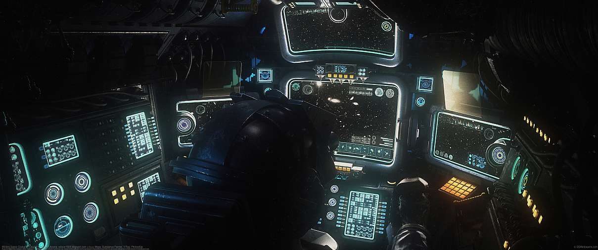 Military Space Cockpit ultrawide wallpaper