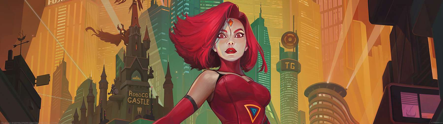 Neon Lights Lina ultrawide wallpaper
