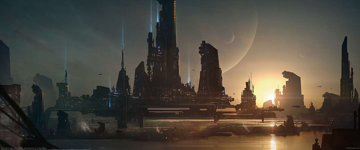 Sci-fi City ultrawide wallpaper