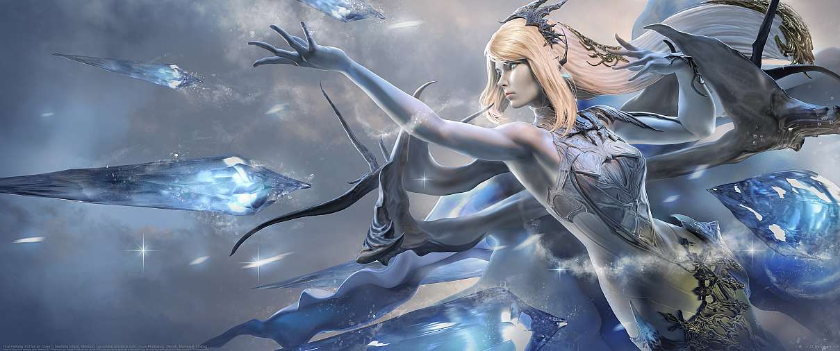 Final Fantasy XVI fan art Shiva ultrawide wallpaper
