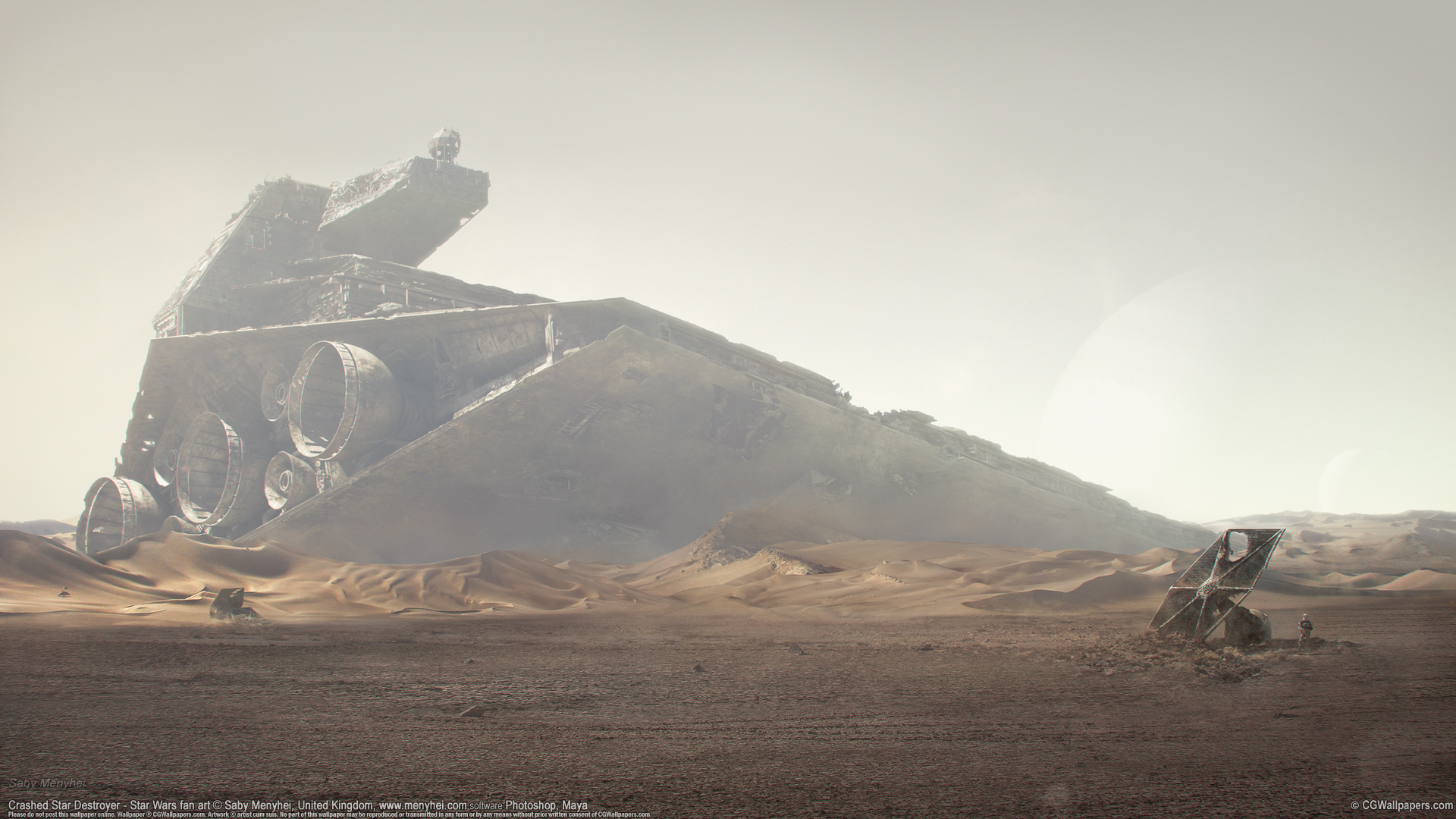 Saby Menyhei Wallpaper Crashed Star Destroyer Star Wars Fan Art 1920x1080